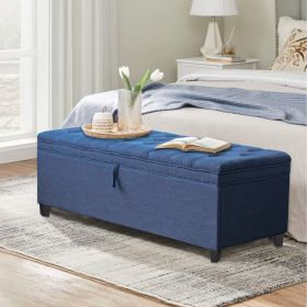 55.3 Inch Extra Long Storage Ottoman Entryway Bench with Flip Top Storage Chest with Padded Seat Bed End Stool for Hallway Living Room Bedroom