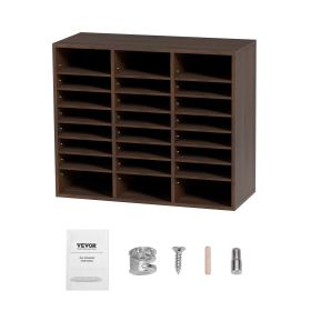 VEVOR Literature Organizers, 24 Compartments Office Mailbox with Adjustable Shelves, Wood Literature Sorter 29x12x24.4 inches for Office, Home