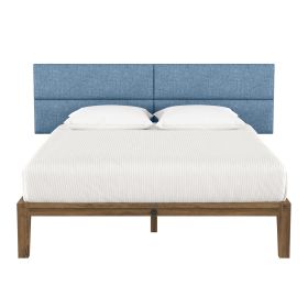 Jaxx Panelist Modern Padded Headboard – Set of 4 Wall Mounted Panels (Each 11.25" x 38") - King, Petrol Blue Microvelvet