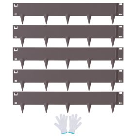 VEVOR Steel Landscape Edging, 5-pack Steel Garden Edging Borders, 39" L x 3" H Strips, Hammer-in Edging Border