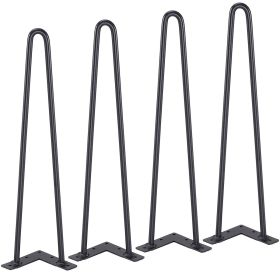 VEVOR 19" Hairpin Furniture Legs, Metal Home DIY Projects for Nightstand, Coffee Table, Desk, 500lbs Load Capacity with Rubber Floor Protectors