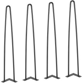 VEVOR 28" Hairpin Furniture Legs, Metal Home DIY Projects for Nightstand, Coffee Table, Desk, 500lbs Load Capacity with Rubber Floor Protectors