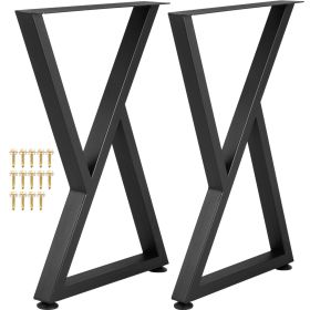 VEVOR Metal Table Legs, 28x18 inch Desk Legs, Set of 2, Heavy Duty Bench Legs, Z Shape Metal Furniture Legs, Wrought Iron Coffee Table Legs