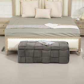 COOLMORE Storage Ottoman,Bedroom End Bench,Upholstered Fabric Storage Ottoman with Safety Hinge, Entryway Padded Footstool