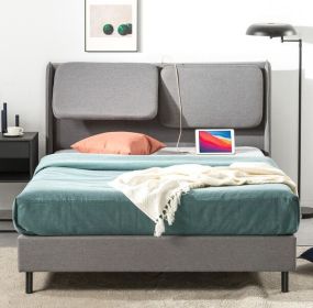 Avery Uphlstrd PB w Recln HB w USB Gry Q